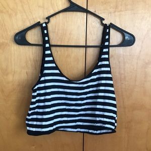 Black & white stripped crop top